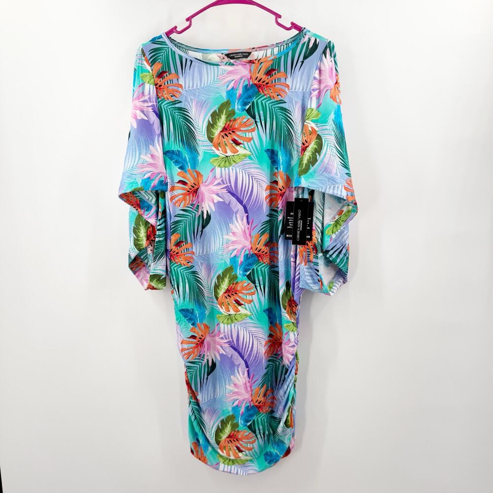 Carmen Marc Valvo Swim Coverup Womens Size Small NWT tropical floral dress beach